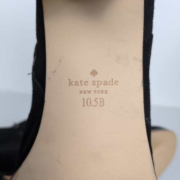 KATE SPADE NY Madelaine Black Suede Ankle Bootie Block Heel Women's 10.5 - Picture 9 of 10